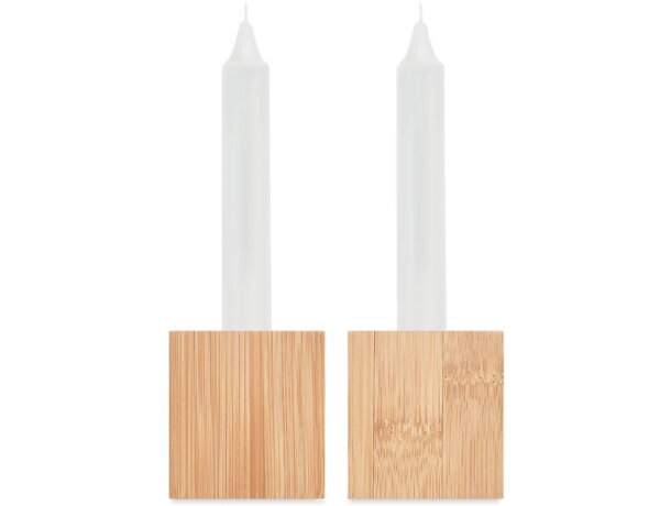 Set de 2 velas Pyramide Madera detalle 1