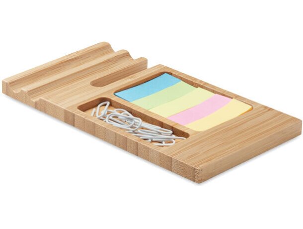 Set sobremesa Trevis en bambú con soporte móvil personalizable Madera detalle 5