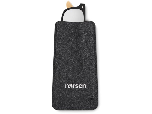 Funda gafas fieltro RPET Nirson Gris oscuro detalle 4