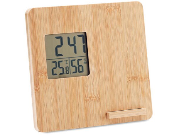 Ferrel estación meteorológica bambú carga inalámbrica 10W Madera detalle 6