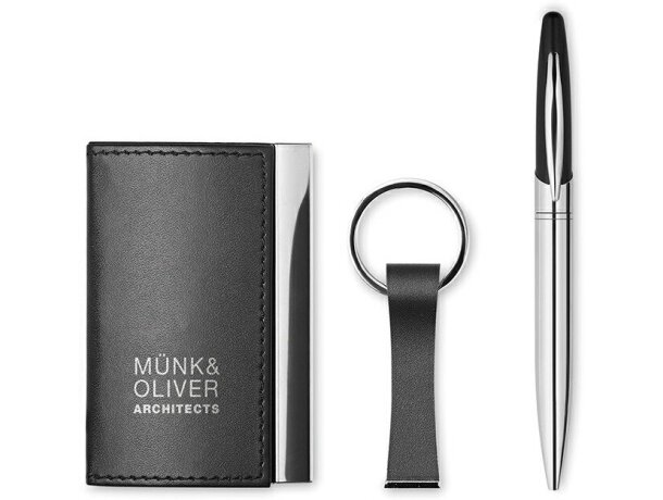 Estuche de regalo con 3 piezas en negro personalizado