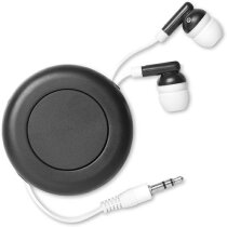 Cascos retráctiles para música personalizado negro Cascos retráctiles para música personalizado negro