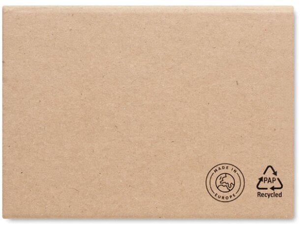 Bloc de notas adhesivas con marcadores de papel reciclado Meui Beige detalle 1