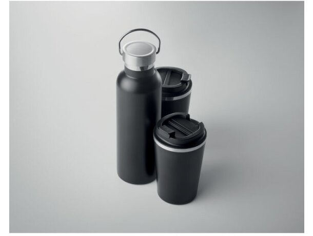 Set botella y vaso doble pared Helsinki Set Negro detalle 4