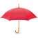 Paraguas con varillas de madera y colores rojo
