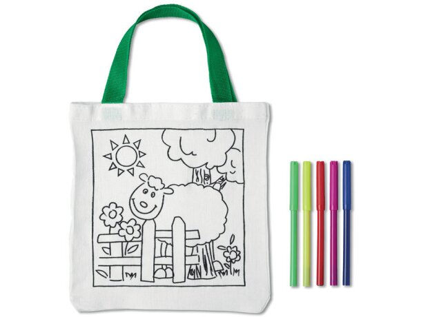 Bolsa infantil de algodón para colorear personalizada