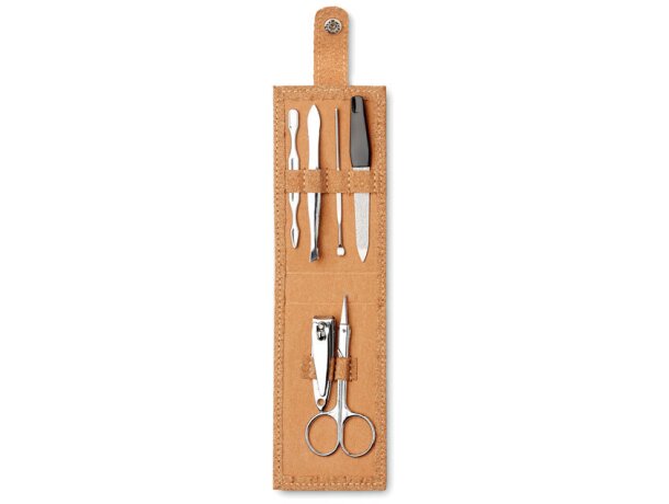 Set de manicura piezas de acero Beige detalle 2