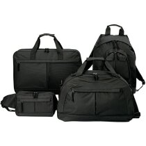 Set de bolsa, mochila, maletín y neceser de viaje personalizado negro Set de bolsa, mochila, maletín y neceser de viaje personalizado negro