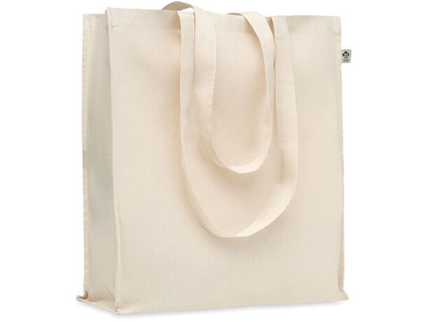Bolsa 100% algodón asas largas orgánico 140 g/m2 Beige detalle 5