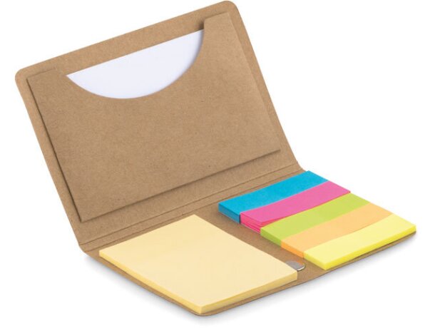 Set notas adhesivas Foldnote cartón reciclado 5 colores Beige detalle 2