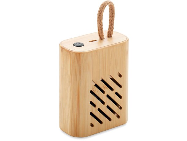 Altavoz inalámbrico bambú 3W Rey Madera detalle 2