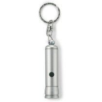 Llavero con linterna led personalizada plateado Llavero con linterna led personalizada plateado