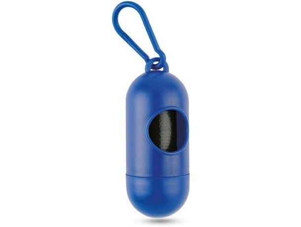 contenedor de bolsas para mascotas con mosquetón personalizada azul contenedor de bolsas para mascotas con mosquetón personalizada azul