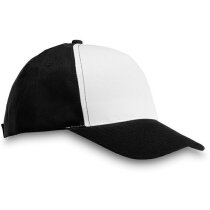 Gorra combinada de 5 paneles de colores con logo negra Gorra combinada de 5 paneles de colores con logo negra