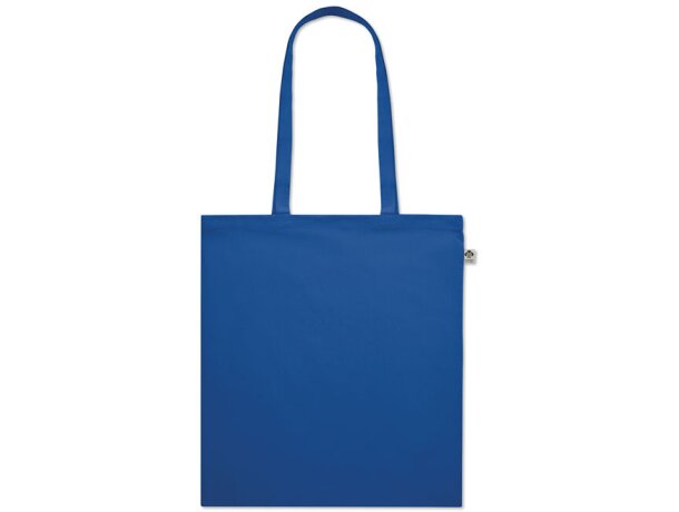 Bolsa algodón asas largas orgánico 180 g/m2 Onel Azul real detalle 17