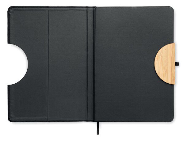 Libreta con banda elastica baratas rPET Blama Negro detalle 4