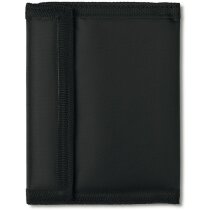 Billetera de hombre combinada en poliester negra Billetera de hombre combinada en poliester negra