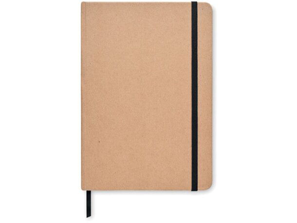 Libreta Stein A5 papel piedra reciclado con banda elástica Beige detalle 4