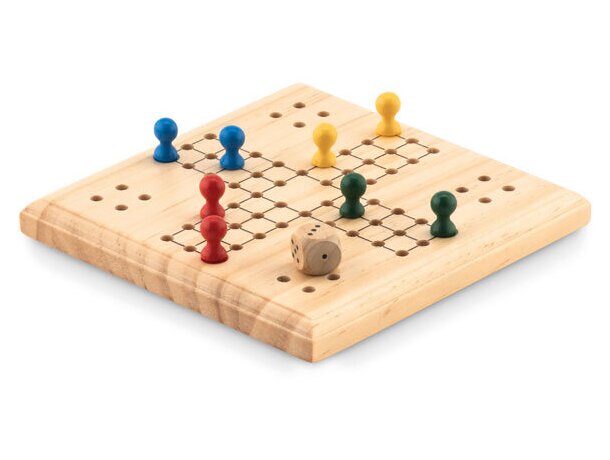 Juego de viaje de madera Ludo Madera detalle 4