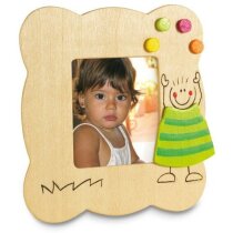 Marco de fotos en madera motivos infantiles personalizado verde Marco de fotos en madera motivos infantiles personalizado verde