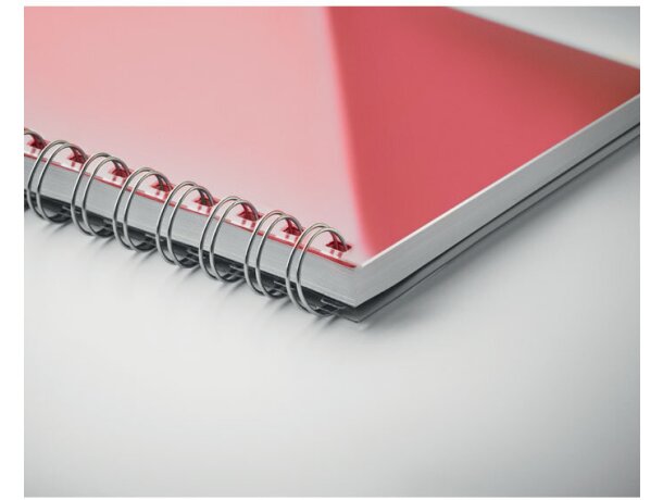 Libretas con anillas con hojas a rayas rPET Anotate Rojo detalle 9