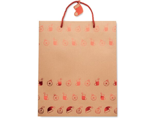 Bolsa regalo personalizada papel craft 250 g/m2 Sparkle Rojo detalle 3