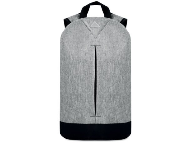 Mochila infantil poliéster 600D jaspeada correas acolchadas Gris claro detalle 6