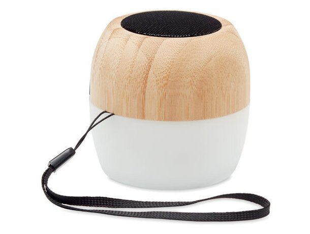 Altavoz Cleveland bambú Bluetooth 5.0 y luz LED para empresas Madera detalle 2
