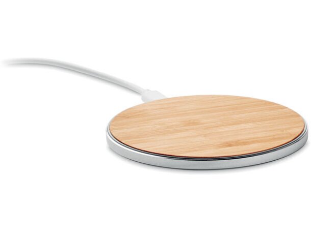Cargador inalámbrico Despad bambú aluminio carga rápida 10W Madera detalle 6