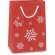 Bolsa de papel kraft personalizada navideña roja copos nieve Bossa Small