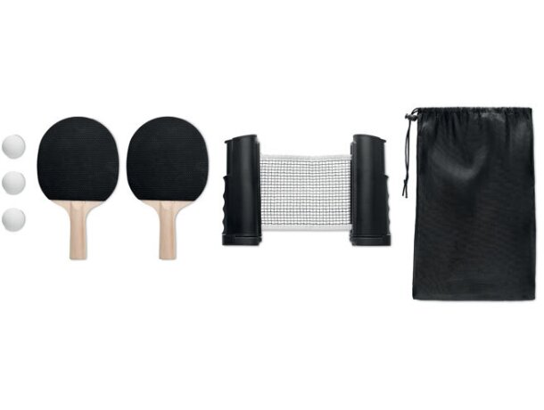 Conjunto de tenis de mesa Ping Pong Negro detalle 1