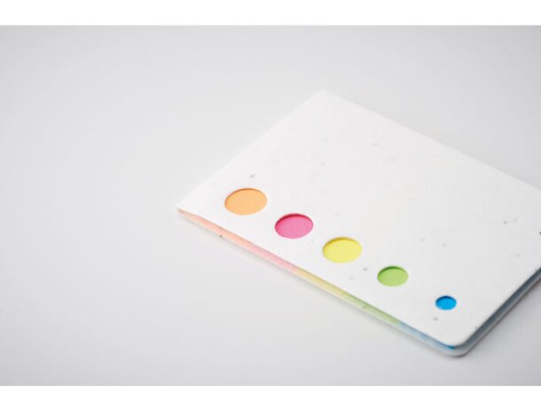 Notas adhesivas personalizables con tapa con semillas Memo Seed Blanco detalle 4