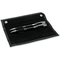 Set de bolígrafo y lápiz con estuche negro Set de bolígrafo y lápiz con estuche negro