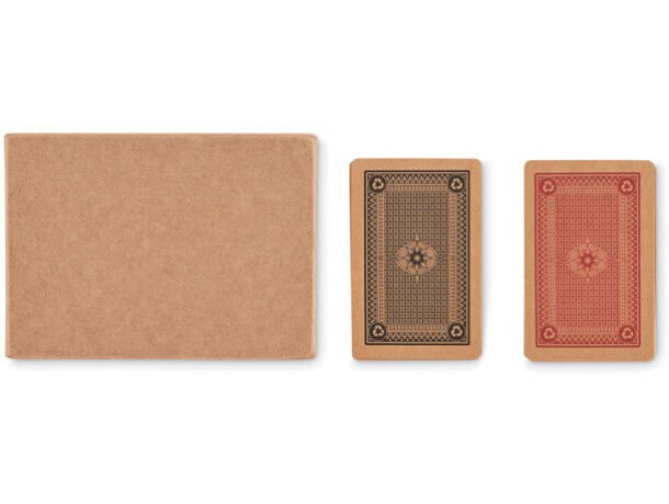 Set 2 barajas papel reciclado Aruba Duo Madera detalle 1