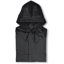 Impermeable de plástico con funda negro