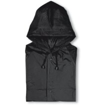 Impermeable de plástico con funda personalizado negro Impermeable de plástico con funda personalizado negro