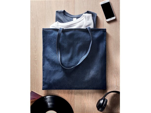 Bolsa de la compra algodón reciclado 250 g/m2 Style Tote Azul detalle 3