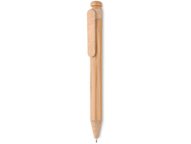Bolígrafo De Bambú Naranja detalle 1