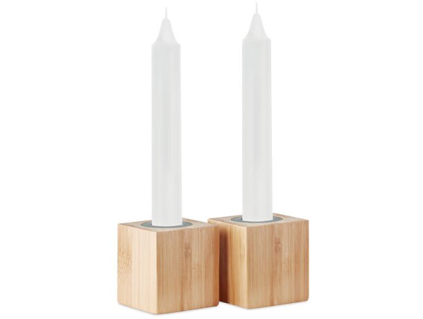 Set de 2 velas Pyramide Madera detalle 4
