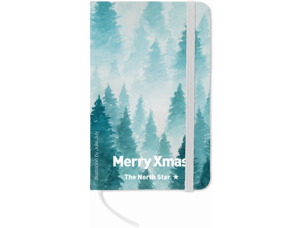 Cuaderno tamaño A6 con hojas rayadas merry christmas xmas