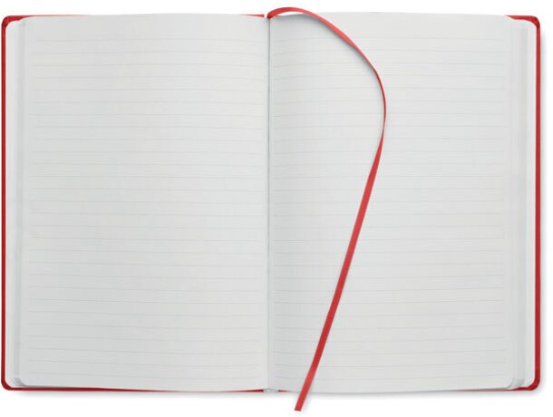 Libretas con banda elastica en pu Rojo detalle 12