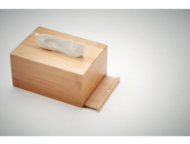 Caja 100 pañuelos de papel Tissbox Madera detalle 6