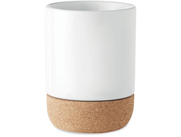 Tazas de cerámica con base de corcho tamaño grande 300 ml Blanco detalle 1