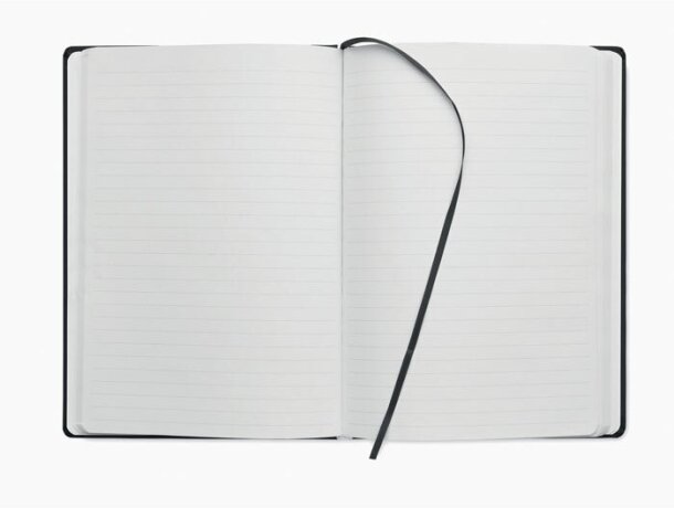 Libretas con banda elastica en pu Negro detalle 3