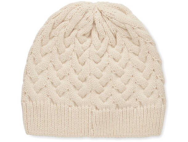 Gorros de invierno rPET Katmai Beige detalle 3