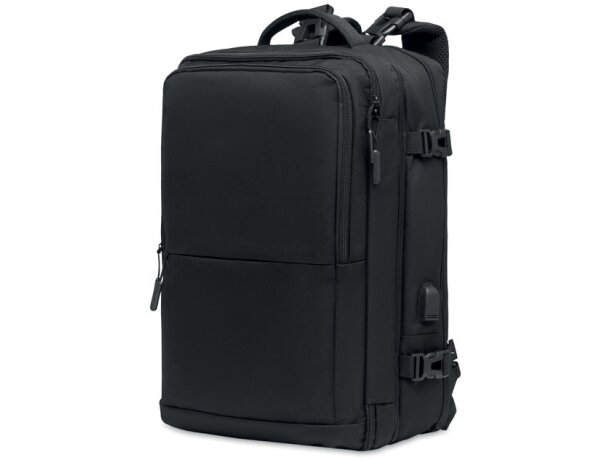 Mochila 600D RPET Sophis Negro detalle 2