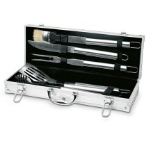 Set de barbacoa asador de 5 piezas personalizado plateado Set de barbacoa asador de 5 piezas personalizado plateado