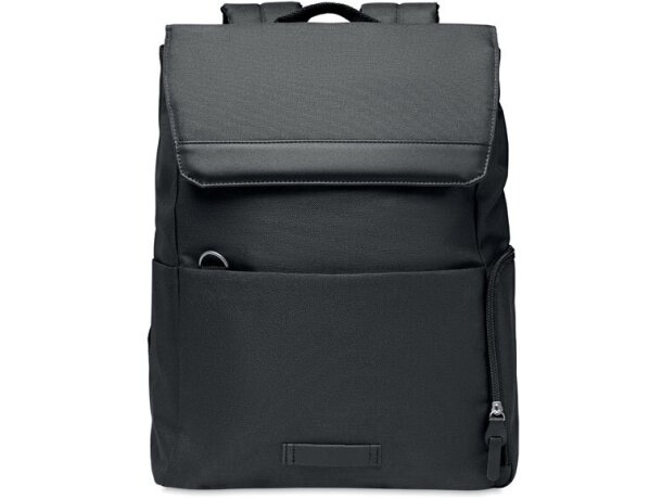 Mochila para pc con botón magnético de rPET 600D Daegu LAP Negro detalle 2