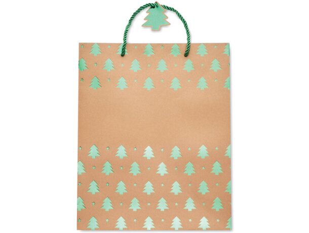 Bolsa regalo personalizada papel craft 250 g/m2 Sparkle Verde detalle 9