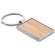 Llavero original personalizado bamb&uacute; rectangular con borde metal